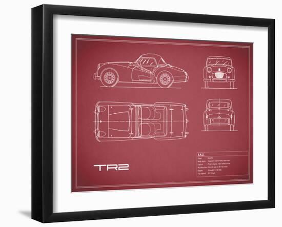 Triumph TR2-Maroon-Mark Rogan-Framed Art Print