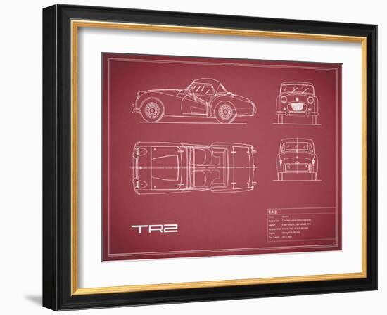 Triumph TR2-Maroon-Mark Rogan-Framed Art Print