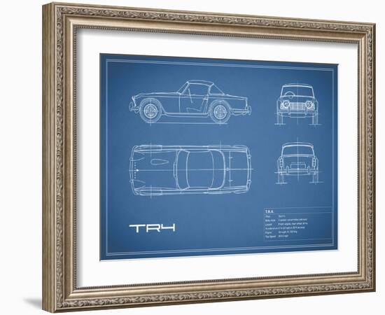 Triumph TR4-Blue-Mark Rogan-Framed Art Print