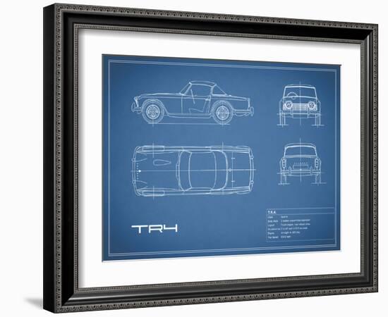 Triumph TR4-Blue-Mark Rogan-Framed Art Print