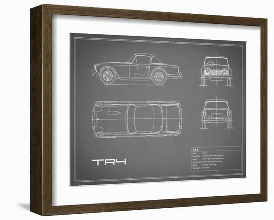 Triumph TR4-Grey-Mark Rogan-Framed Art Print