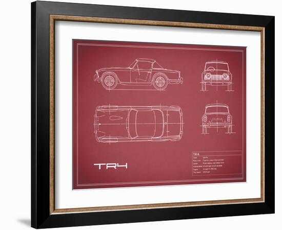 Triumph TR4-Maroon-Mark Rogan-Framed Art Print