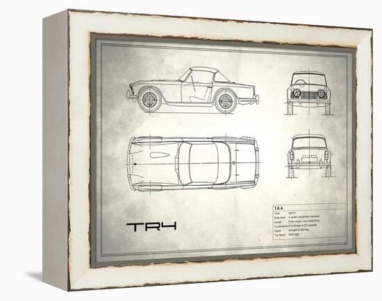 Triumph TR4 White-Mark Rogan-Framed Stretched Canvas