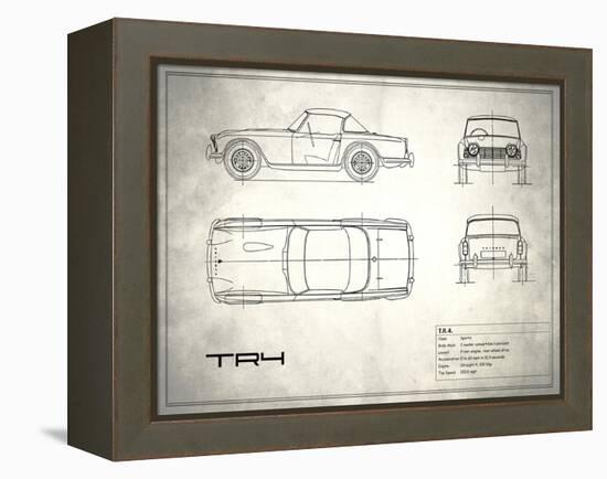 Triumph TR4 White-Mark Rogan-Framed Stretched Canvas