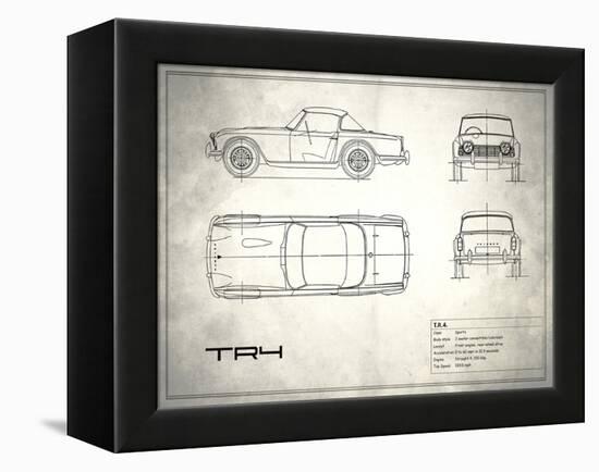 Triumph TR4 White-Mark Rogan-Framed Stretched Canvas