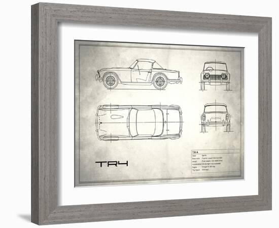 Triumph TR4 White-Mark Rogan-Framed Art Print