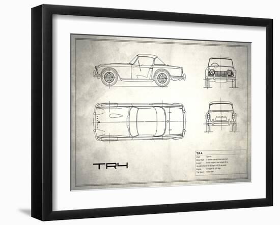 Triumph TR4 White-Mark Rogan-Framed Art Print