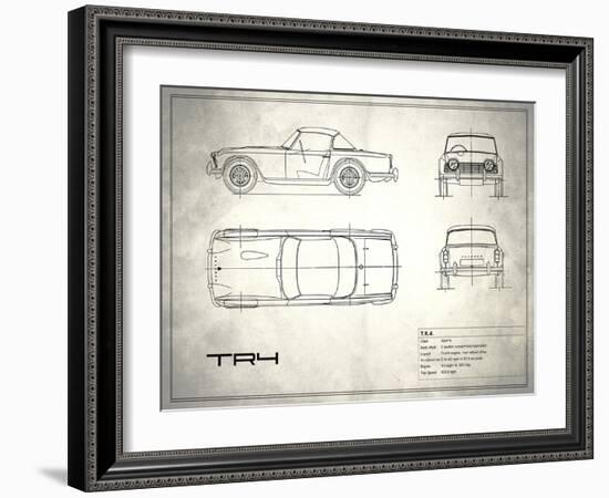 Triumph TR4 White-Mark Rogan-Framed Art Print