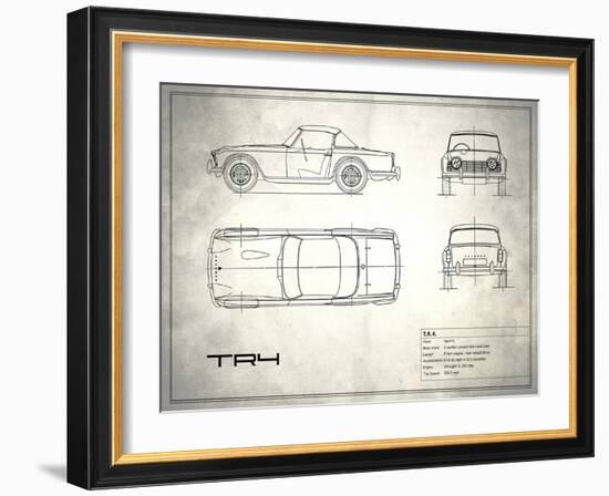 Triumph TR4 White-Mark Rogan-Framed Art Print