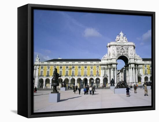 Triumphal Arch and Praca do Comercio, Baixa, Lisbon, Portugal-Michele Molinari-Framed Premier Image Canvas