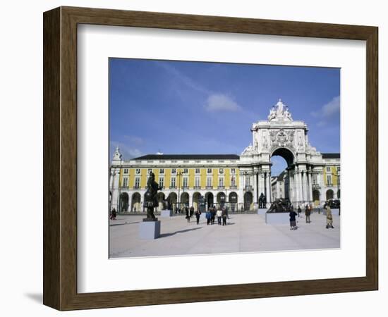 Triumphal Arch and Praca do Comercio, Baixa, Lisbon, Portugal-Michele Molinari-Framed Photographic Print