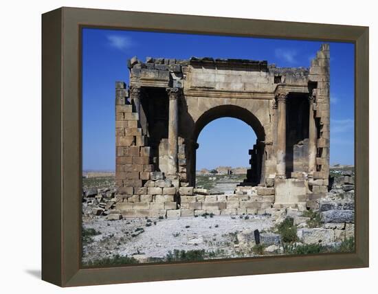 Triumphal Arch of Septimius Severus Dedicated in 195 Ad in Ancient Roman City of Ammaedara-null-Framed Premier Image Canvas