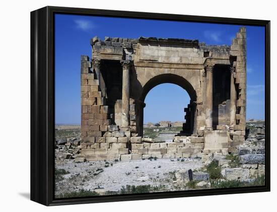 Triumphal Arch of Septimius Severus Dedicated in 195 Ad in Ancient Roman City of Ammaedara-null-Framed Premier Image Canvas