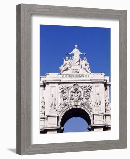 Triumphal Arch or Arch of Rua Augusta in Commerce Square-null-Framed Giclee Print