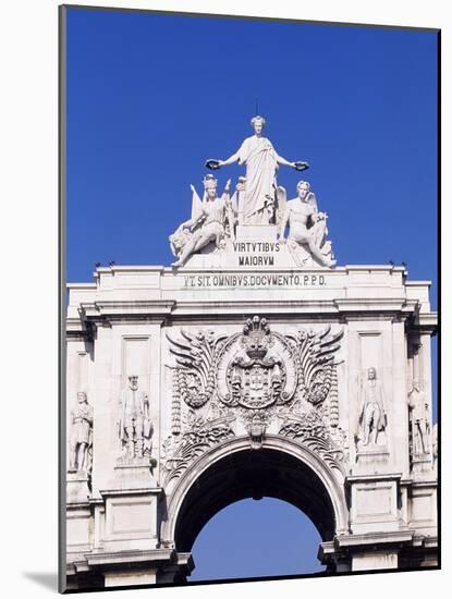 Triumphal Arch or Arch of Rua Augusta in Commerce Square-null-Mounted Giclee Print