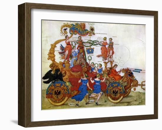 'Triumphal Car of the Emperor Maximilian I', 16th century.Artist: Albrecht Dürer-Albrecht Durer-Framed Giclee Print