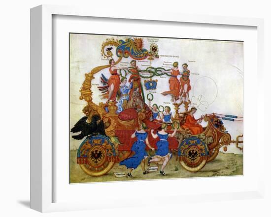 'Triumphal Car of the Emperor Maximilian I', 16th century.Artist: Albrecht Dürer-Albrecht Durer-Framed Giclee Print