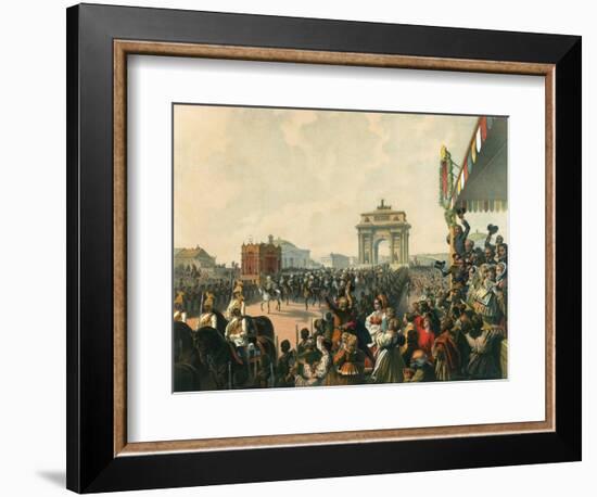 Triumphal Entry of their Majesties Alexander II and Maria Alexandrovna into Moscow, 1856-Mihály Zichy-Framed Giclee Print