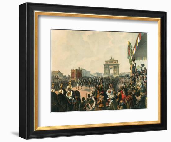 Triumphal Entry of their Majesties Alexander II and Maria Alexandrovna into Moscow, 1856-Mihály Zichy-Framed Giclee Print