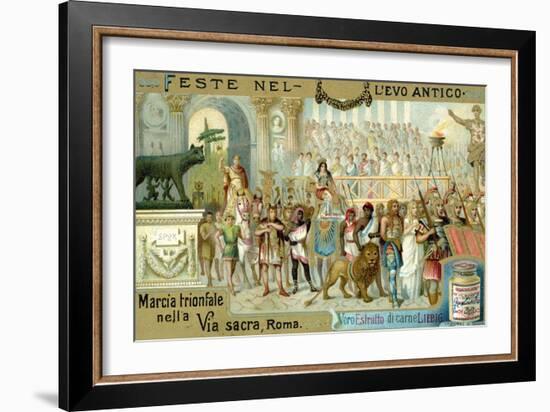 Triumphal March Along the Via Sacra, Rome-null-Framed Giclee Print