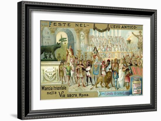 Triumphal March Along the Via Sacra, Rome-null-Framed Giclee Print