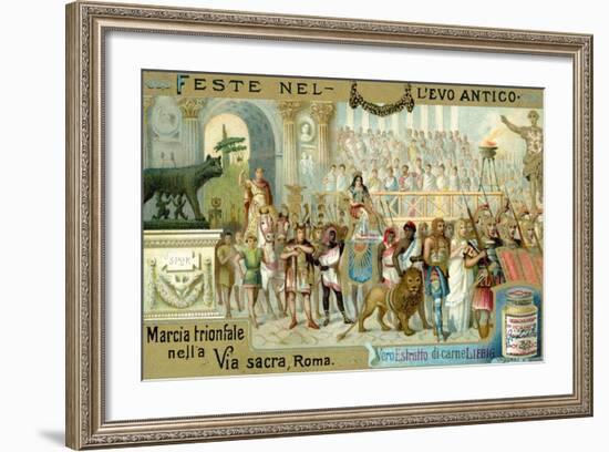 Triumphal March Along the Via Sacra, Rome-null-Framed Giclee Print