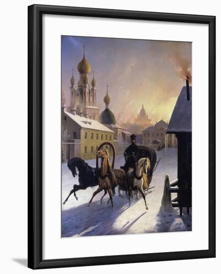 Troika on Stpetersburg Street-Carl Von Hampeln-Framed Giclee Print