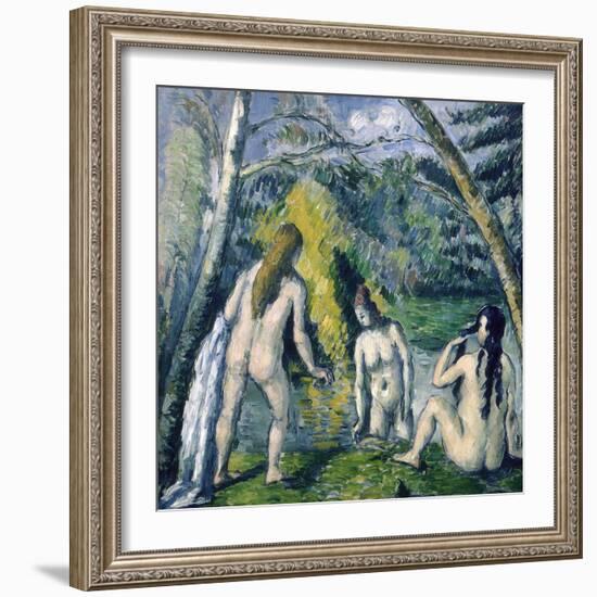 Trois Baigneuses (Three Bather)-Paul Cézanne-Framed Giclee Print