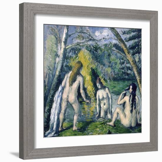 Trois Baigneuses (Three Bather)-Paul Cézanne-Framed Giclee Print
