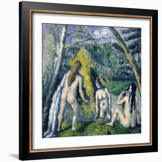 Trois Baigneuses (Three Bather)-Paul Cézanne-Framed Giclee Print