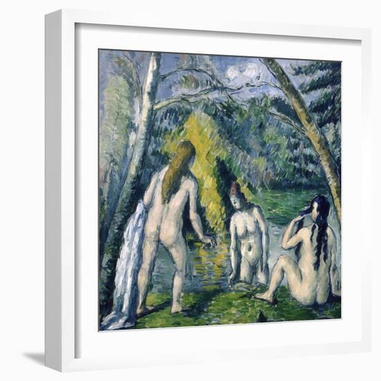 Trois Baigneuses (Three Bather)-Paul Cézanne-Framed Giclee Print