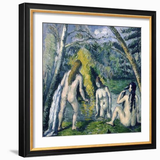 Trois Baigneuses (Three Bather)-Paul Cézanne-Framed Giclee Print