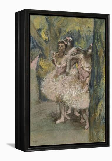 Trois danseuses en jupes saumon-Edgar Degas-Framed Premier Image Canvas