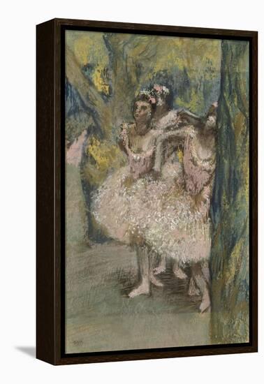 Trois danseuses en jupes saumon-Edgar Degas-Framed Premier Image Canvas