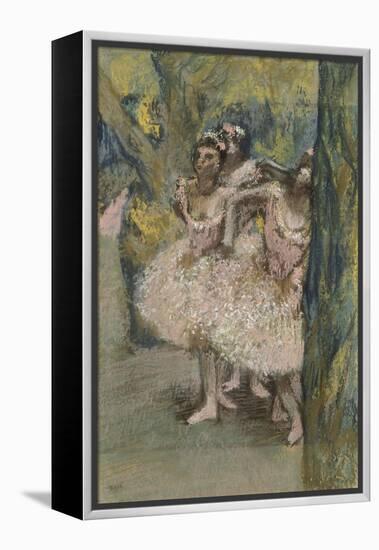 Trois danseuses en jupes saumon-Edgar Degas-Framed Premier Image Canvas