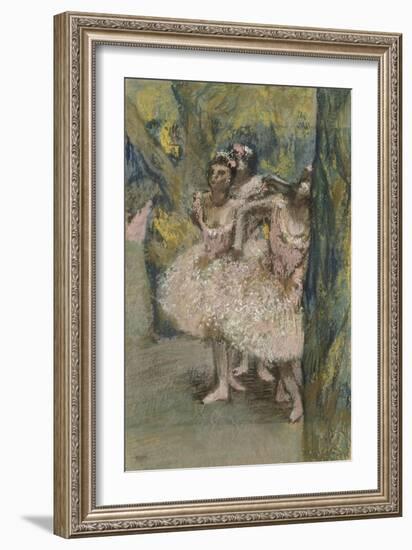 Trois danseuses en jupes saumon-Edgar Degas-Framed Giclee Print