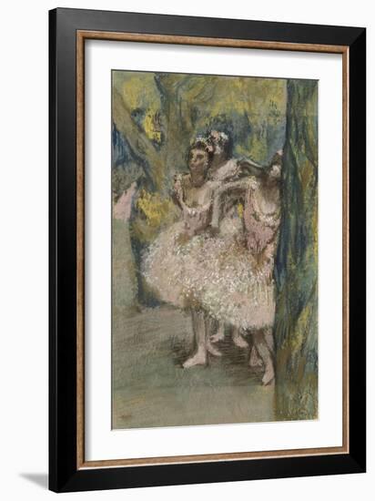 Trois danseuses en jupes saumon-Edgar Degas-Framed Giclee Print