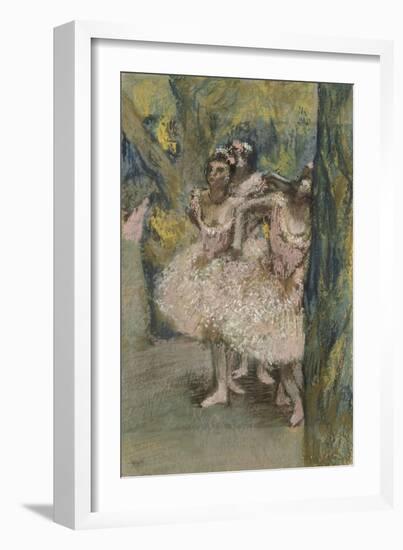 Trois danseuses en jupes saumon-Edgar Degas-Framed Giclee Print