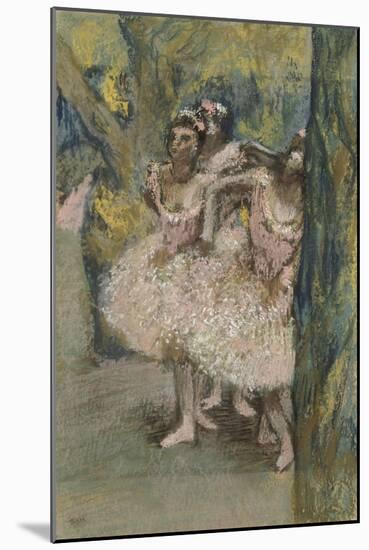 Trois danseuses en jupes saumon-Edgar Degas-Mounted Giclee Print