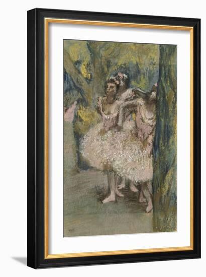 Trois danseuses en jupes saumon-Edgar Degas-Framed Giclee Print