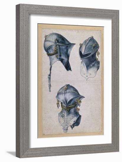 Trois études d'un casque-Albrecht Dürer-Framed Giclee Print