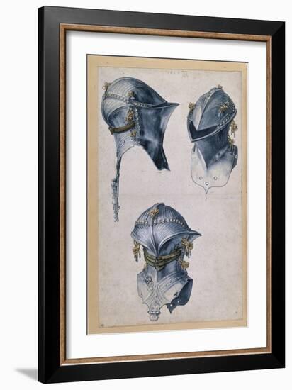 Trois études d'un casque-Albrecht Dürer-Framed Giclee Print