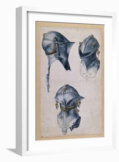 Trois études d'un casque-Albrecht Dürer-Framed Giclee Print