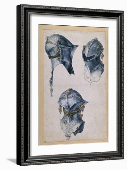 Trois études d'un casque-Albrecht Dürer-Framed Giclee Print