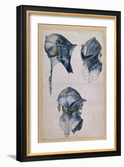 Trois études d'un casque-Albrecht Dürer-Framed Giclee Print