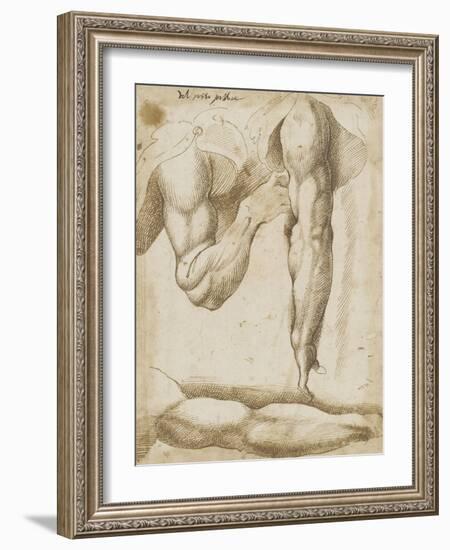 Trois études de bras: un plié, un pendant et un tendu-Bartolomeo Passarotti-Framed Giclee Print