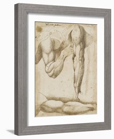 Trois études de bras: un plié, un pendant et un tendu-Bartolomeo Passarotti-Framed Giclee Print