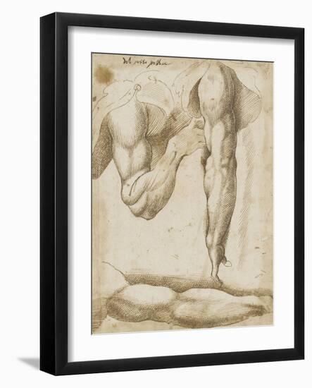 Trois études de bras: un plié, un pendant et un tendu-Bartolomeo Passarotti-Framed Giclee Print