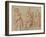 Trois études de jeunes filles debout-Jean Antoine Watteau-Framed Giclee Print