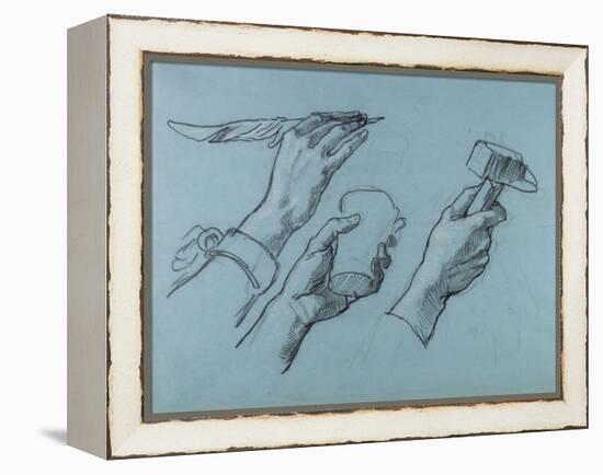 Trois Etudes De Mains (Three Studies of Hands), C. 1876-Thomas Couture-Framed Premier Image Canvas